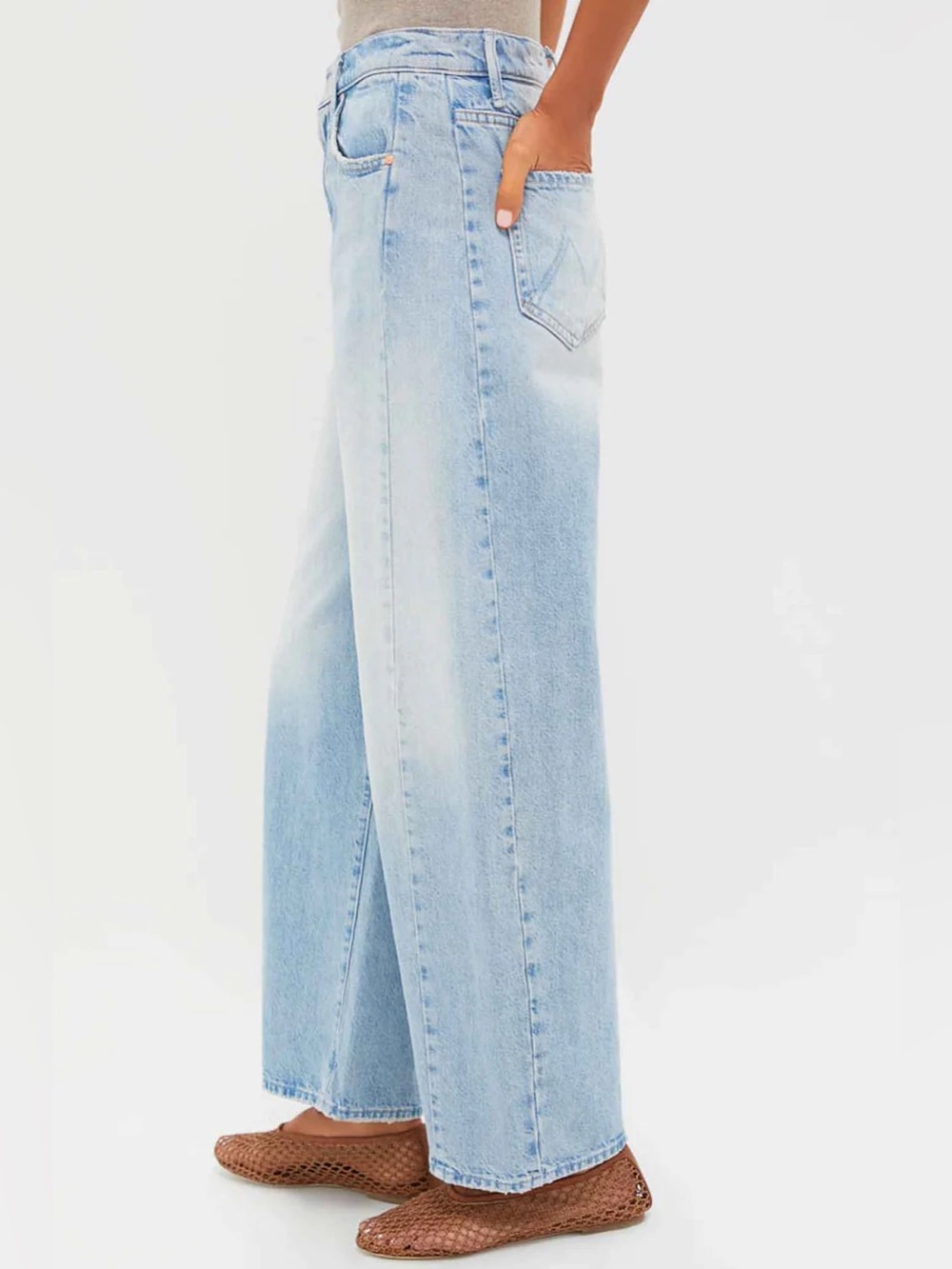 NWT MOTHER SUPERIOR Jeans Full-Pipe Flood Back Pedal Blue Size 28 - Picture 2 of 14